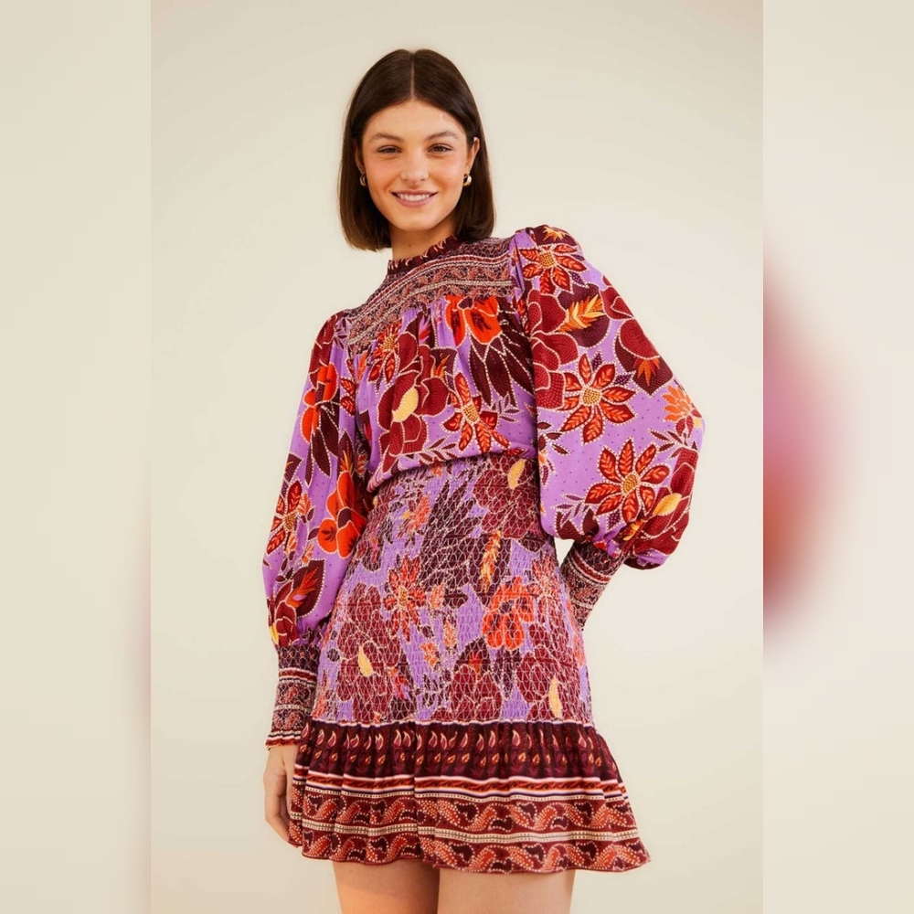 Farm Rio Sweet Floral Mini Dress